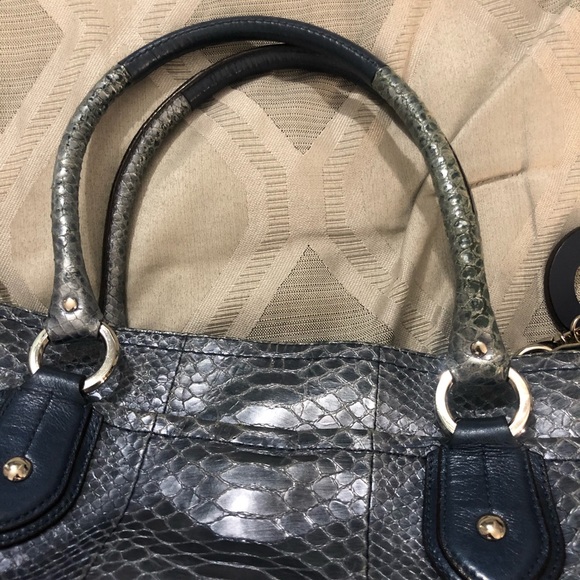 Coach Metallic Blue Python Purse - Picture 7 of 7